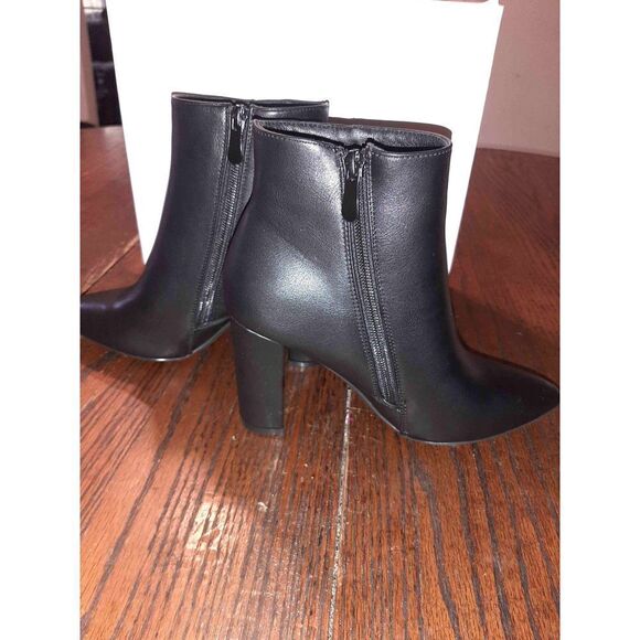 New Size 5.5 Dream Pairs Black PU Sianna-1 Chunky Heel Ankle Boots Booties - Picture 8 of 10